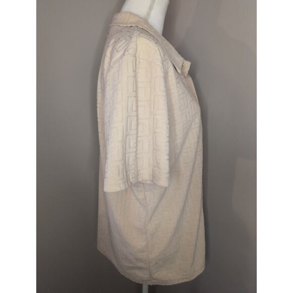 Reason NY towel short sleeve embossed khaki button down shirt M - Picture 6 of 9
